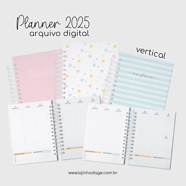 Planners 2025 - vertical - Coleção Clean